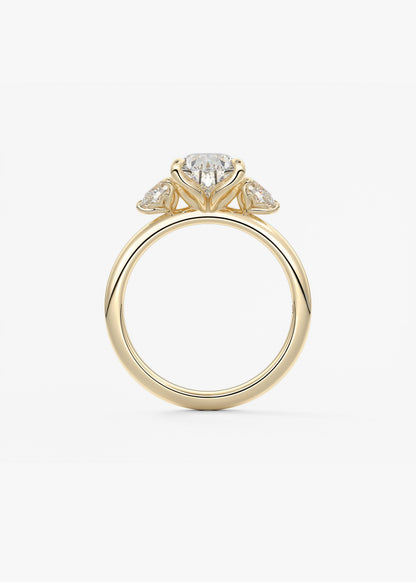 Pear Three Stone Lab Grown Diamond Engagement Ring