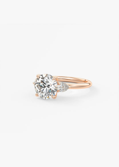 Round Three Stone Lab Grown Diamond Engagement Ring