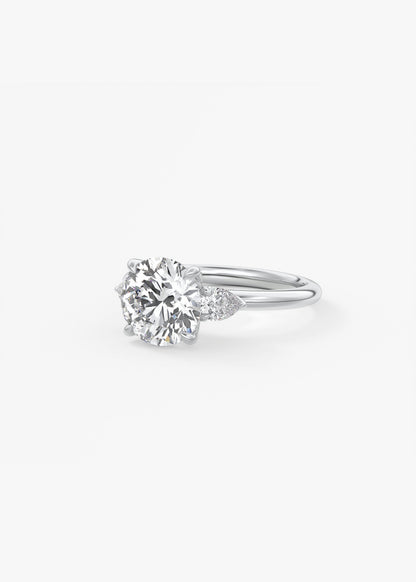 Round Three Stone Lab Grown Diamond Engagement Ring