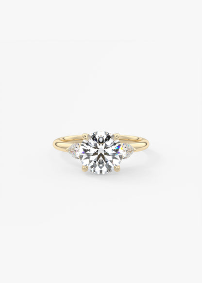 Round Three Stone Lab Grown Diamond Engagement Ring