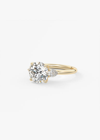 Round Three Stone Lab Grown Diamond Engagement Ring