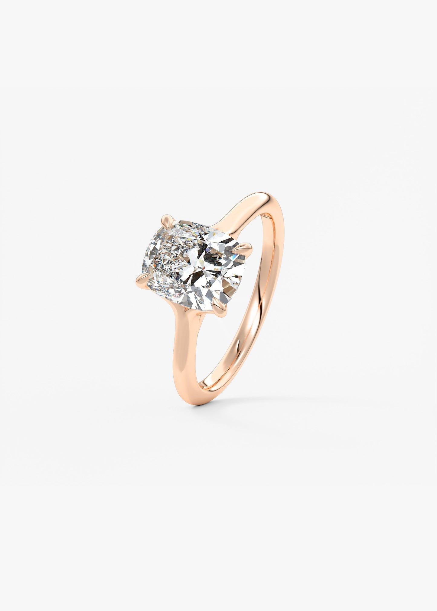 Elongated Cushion Split Shank Lab Grown Diamond Engagement Ring