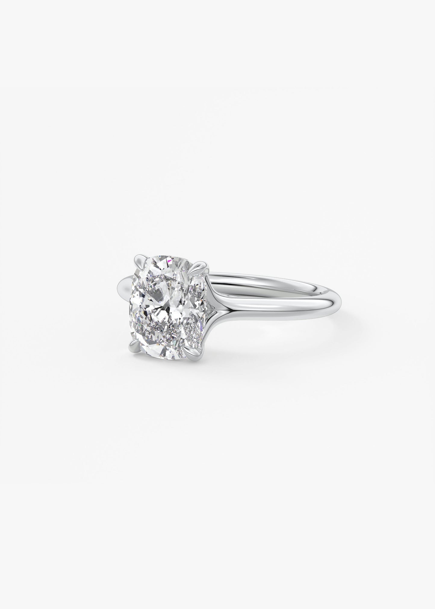 Elongated Cushion Split Shank Lab Grown Diamond Engagement Ring