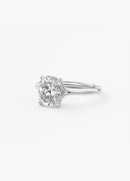 Elongated Cushion Split Shank Lab Grown Diamond Engagement Ring