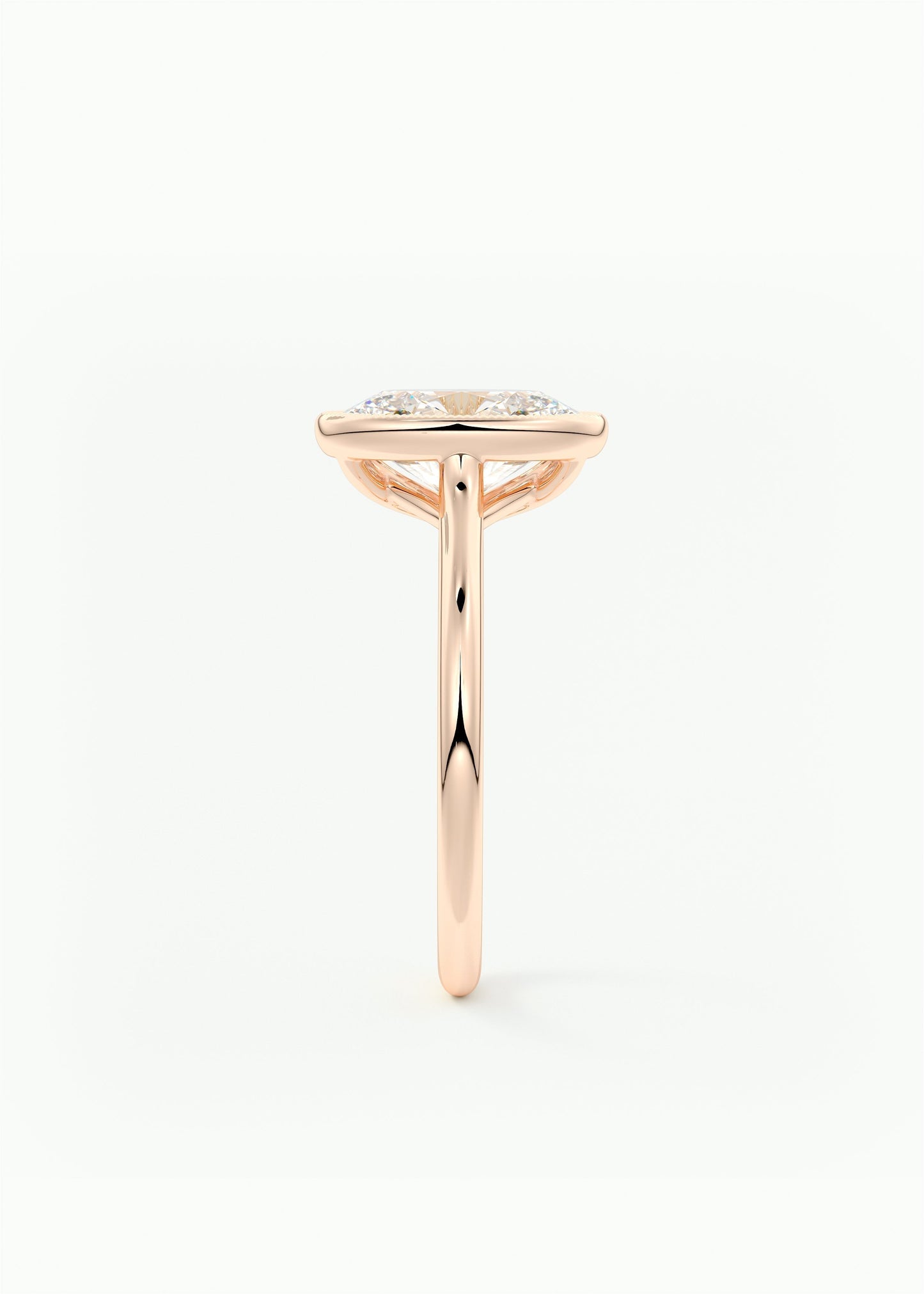 Oval Milgrain Bezel Lab Grown Diamond Engagement Ring