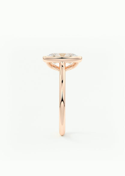 Oval Milgrain Bezel Lab Grown Diamond Engagement Ring