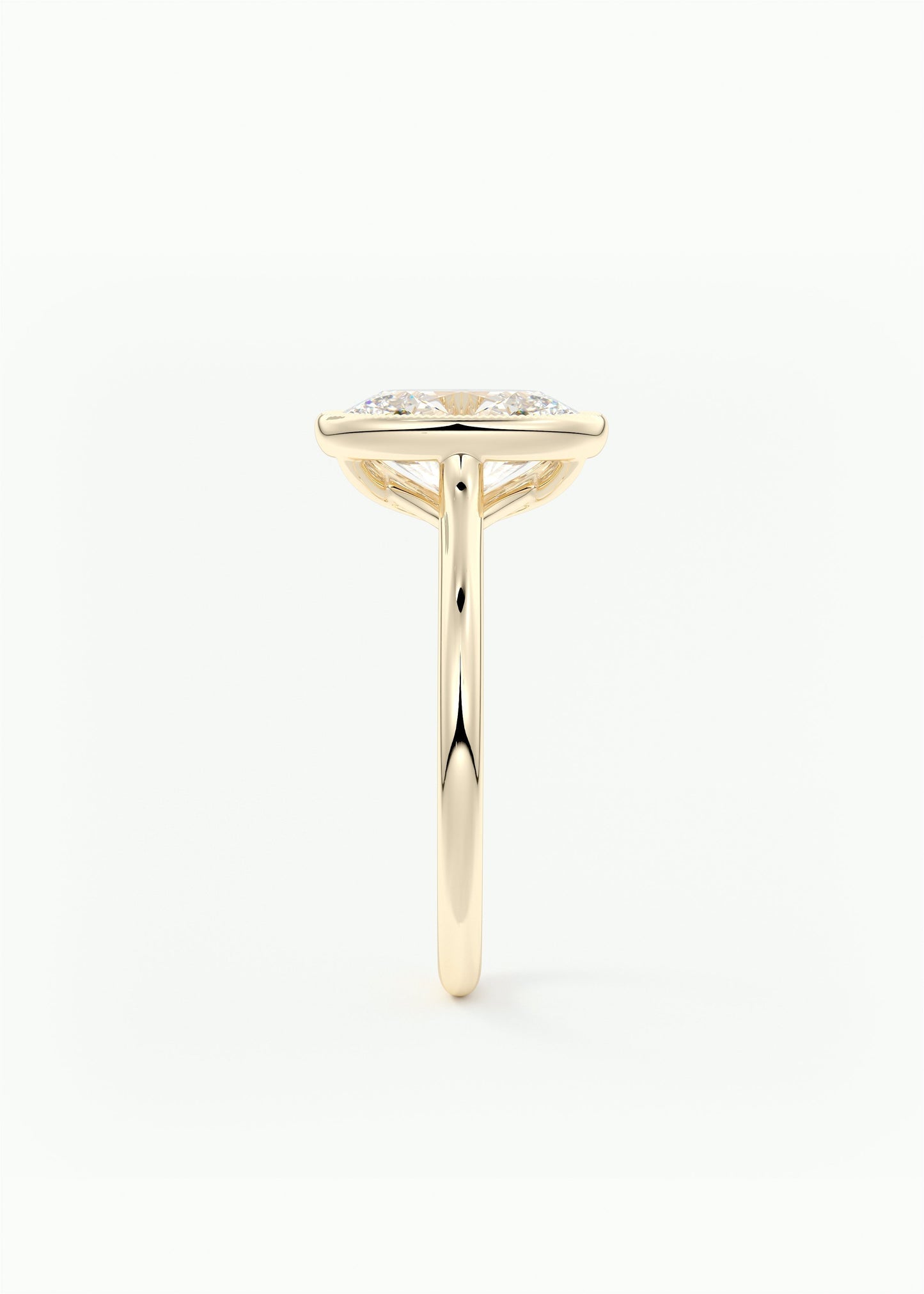 Oval Milgrain Bezel Lab Grown Diamond Engagement Ring