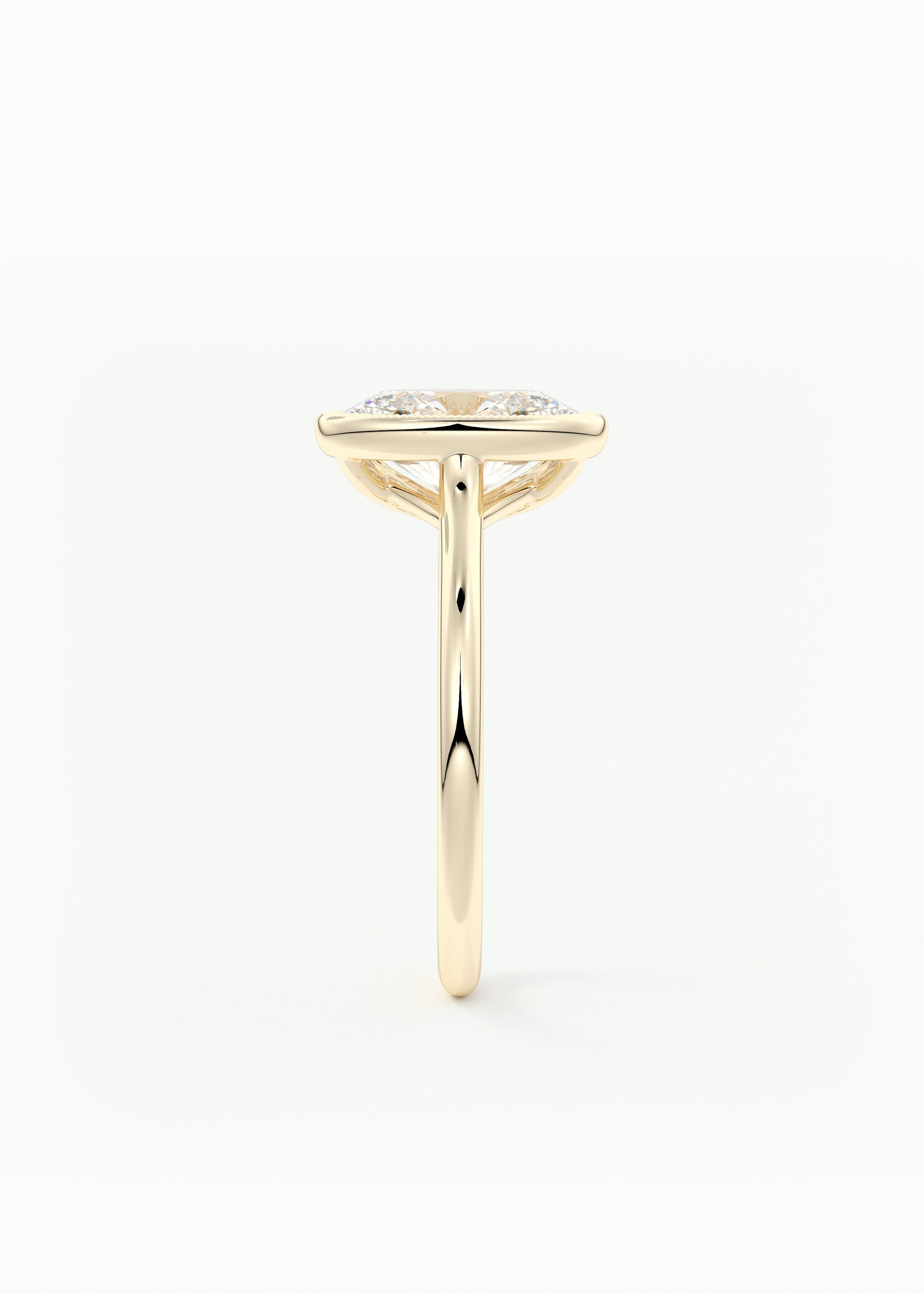 Oval Milgrain Bezel Lab Grown Diamond Engagement Ring
