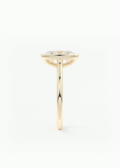 Oval Milgrain Bezel Lab Grown Diamond Engagement Ring