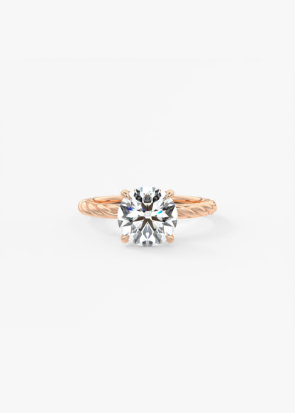 Round Twisted Multi Stones Lab Grown Diamond Engagement Ring