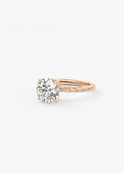 Round Twisted Multi Stones Lab Grown Diamond Engagement Ring