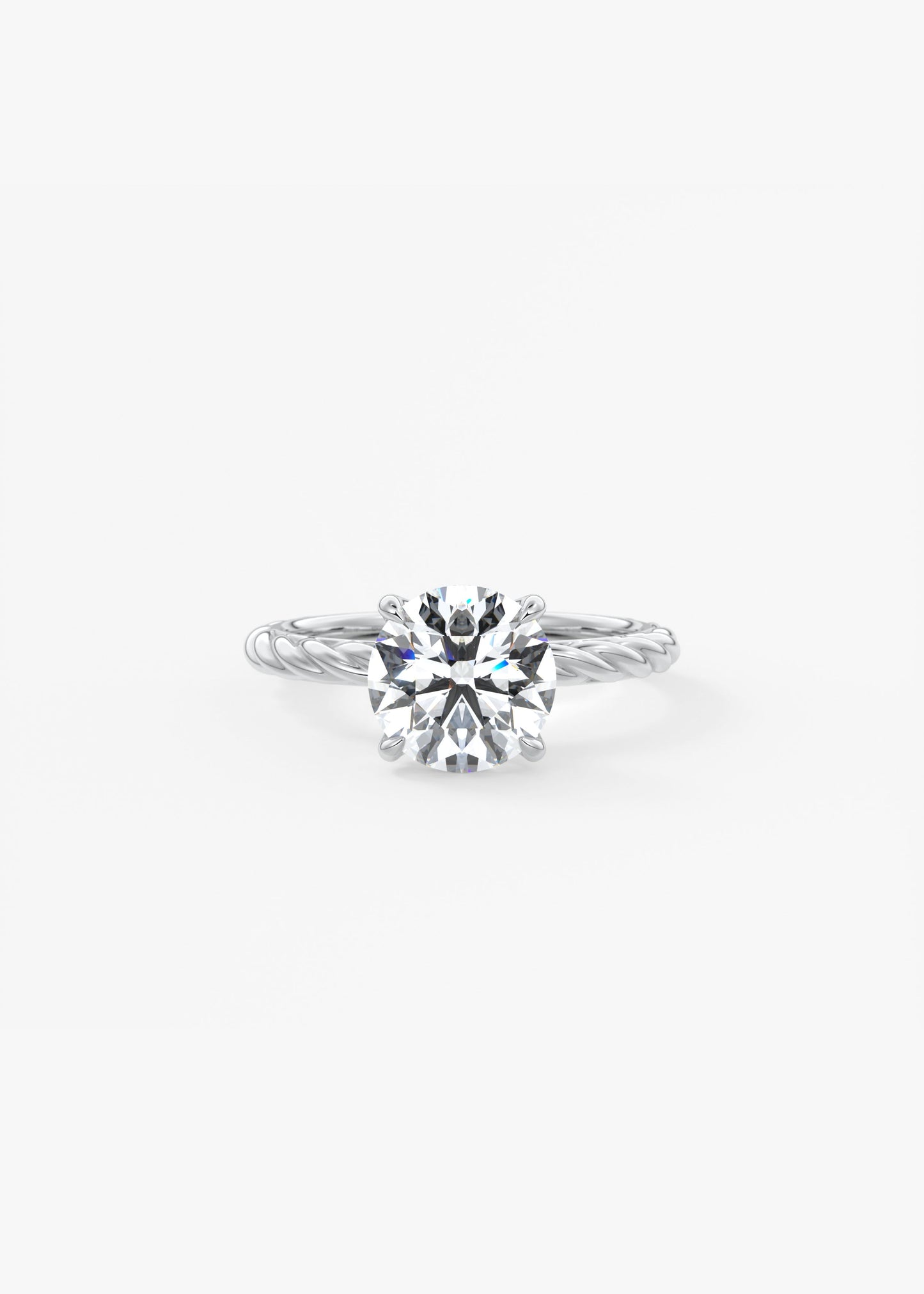 Round Twisted Multi Stones Lab Grown Diamond Engagement Ring