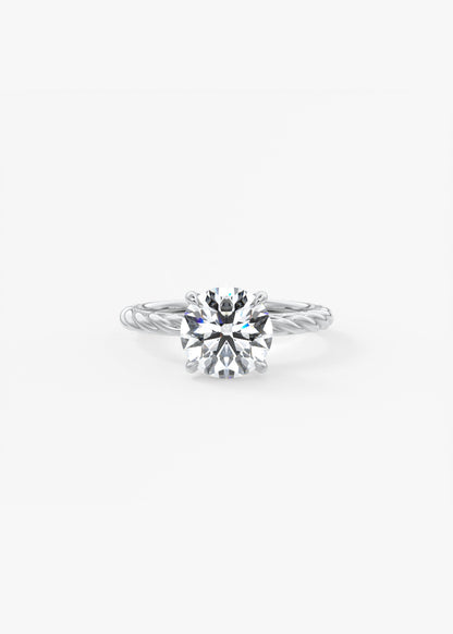 Round Twisted Multi Stones Lab Grown Diamond Engagement Ring