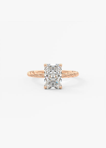 Radiant Twisted Multi Stones Lab Grown Diamond Engagement Ring