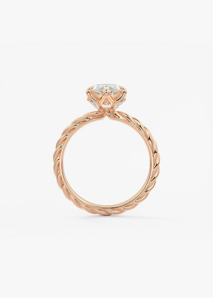 Marquise Twisted Multi Stones Lab Grown Diamond Engagement Ring