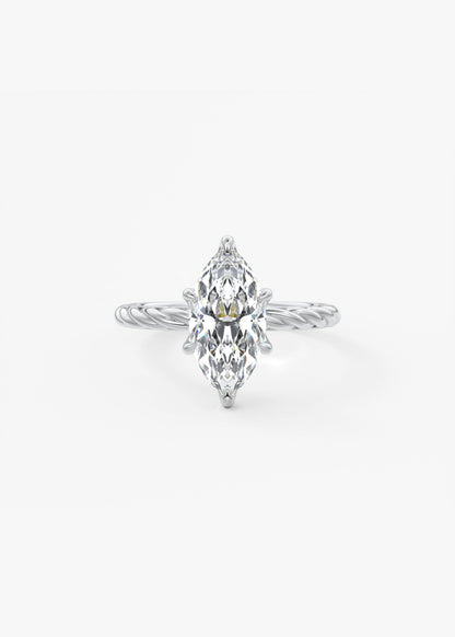 Marquise Twisted Multi Stones Lab Grown Diamond Engagement Ring
