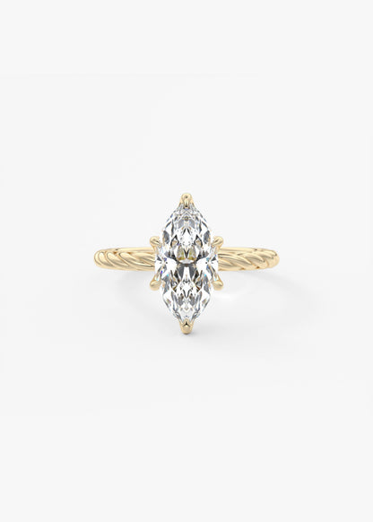 Marquise Twisted Multi Stones Lab Grown Diamond Engagement Ring