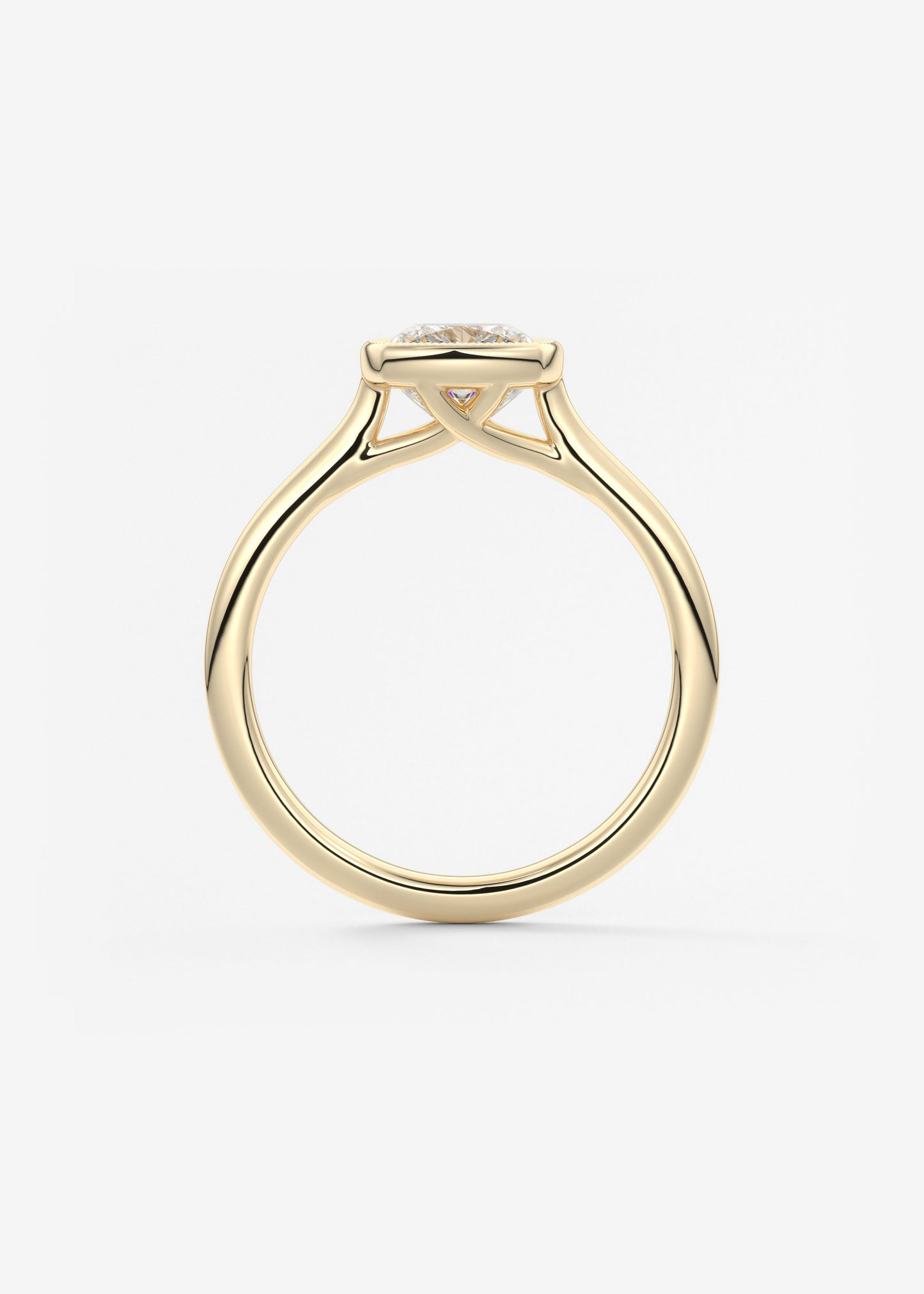 Cushion Milgrain Bezel Lab Grown Diamond Engagement Ring