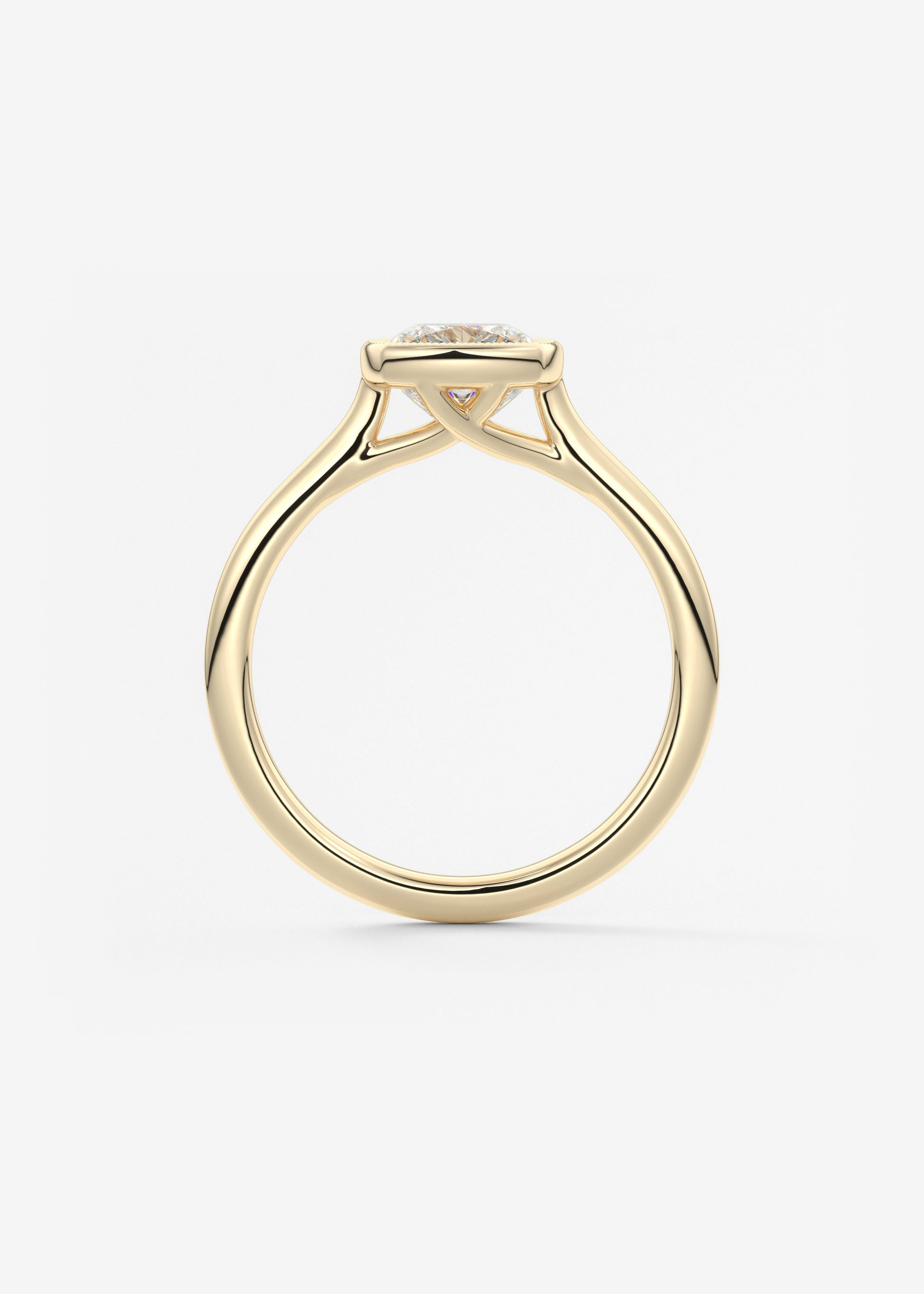 Cushion Milgrain Bezel Lab Grown Diamond Engagement Ring