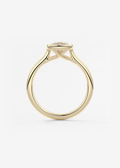 Cushion Milgrain Bezel Lab Grown Diamond Engagement Ring