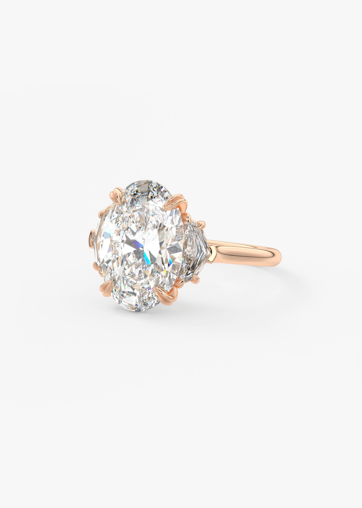 Oval Three Stone Lab Grown Diamond Engagement Ring