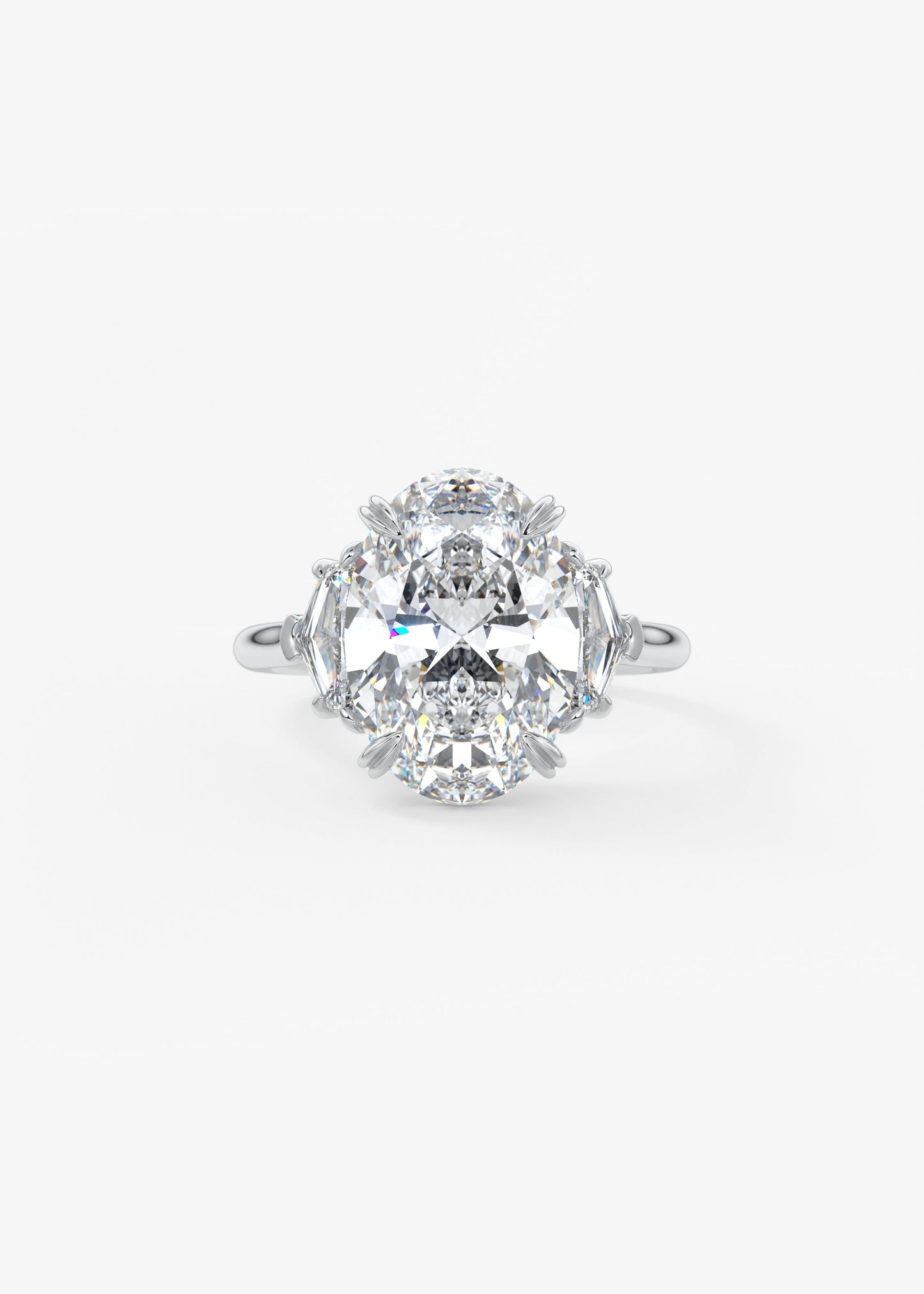 Oval Three Stone Lab Grown Diamond Engagement Ring