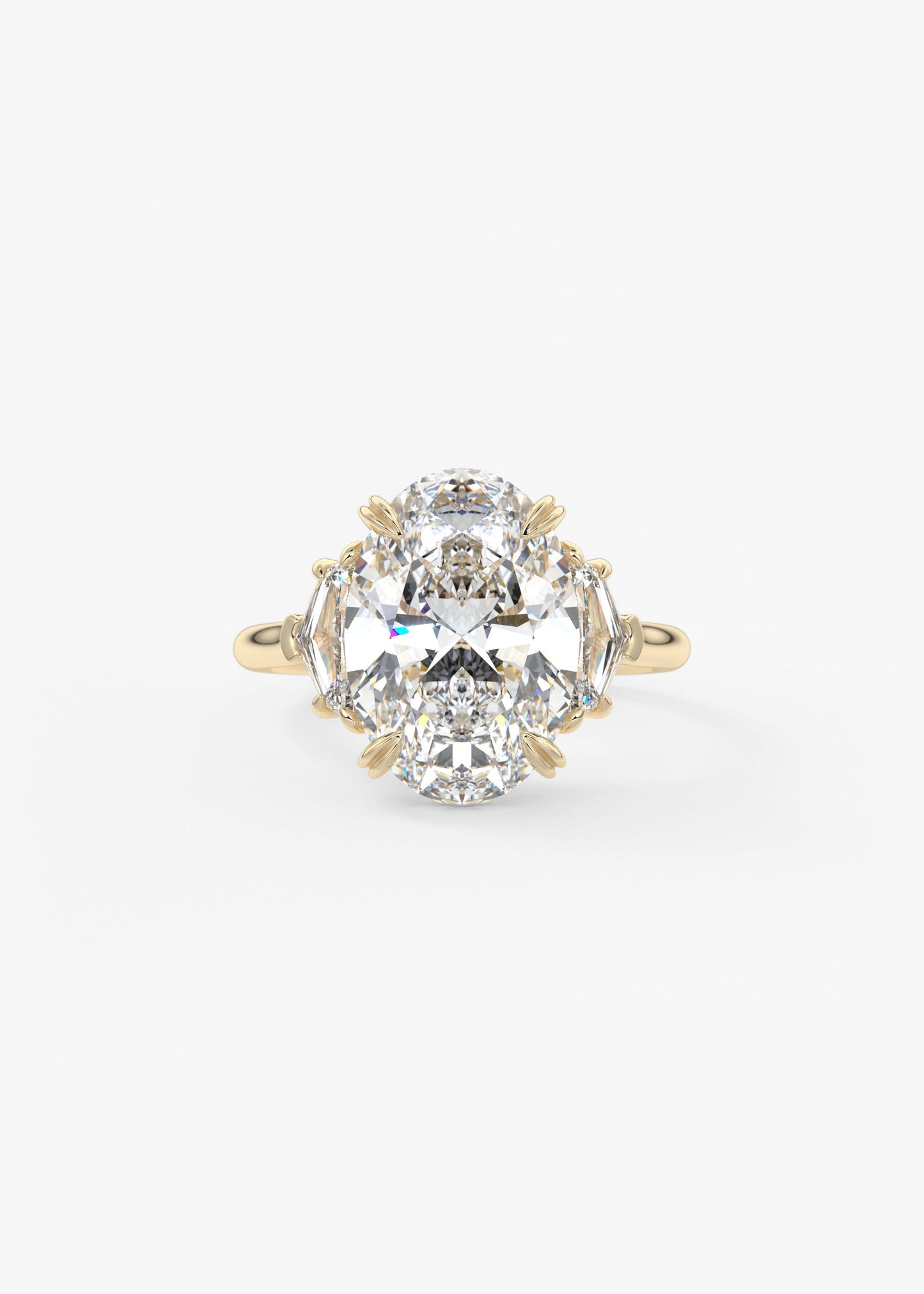 Oval Three Stone Lab Grown Diamond Engagement Ring