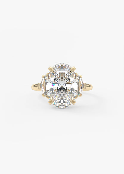 Oval Three Stone Lab Grown Diamond Engagement Ring
