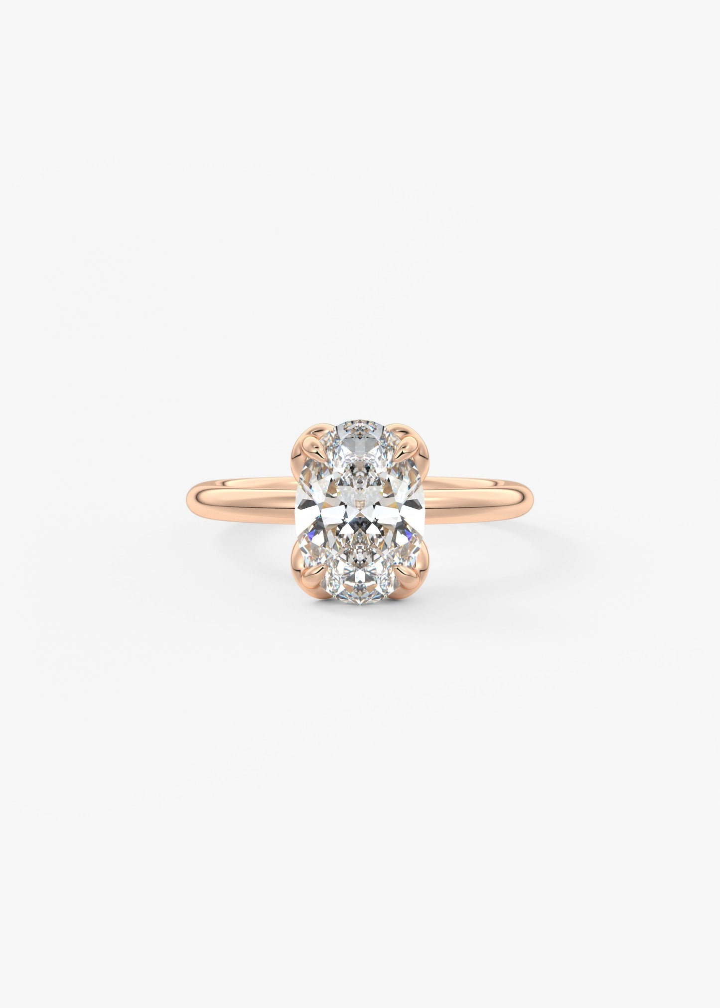 Oval Multi Stones Lab Grown Diamond Engagement Ring
