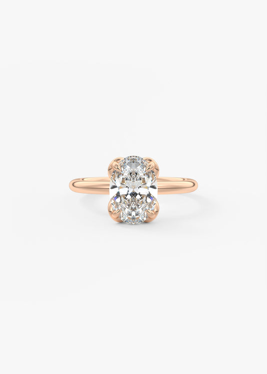 Oval Multi Stones Lab Grown Diamond Engagement Ring