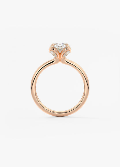Oval Multi Stones Lab Grown Diamond Engagement Ring