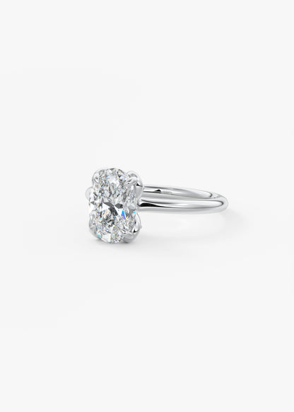 Oval Multi Stones Lab Grown Diamond Engagement Ring