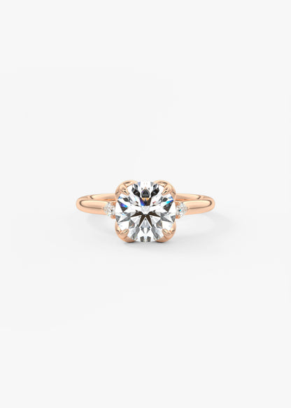 Round Cluster Lab Grown Diamond Engagement Ring