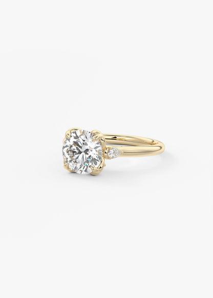 Round Cluster Lab Grown Diamond Engagement Ring