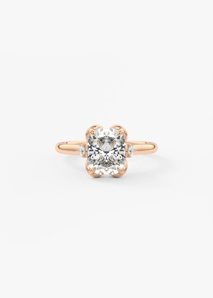 Elongated Cushion Cluster Lab Grown Diamond Engagement Ring