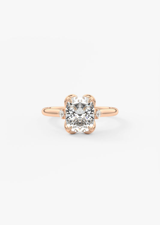 Elongated Cushion Cluster Lab Grown Diamond Engagement Ring