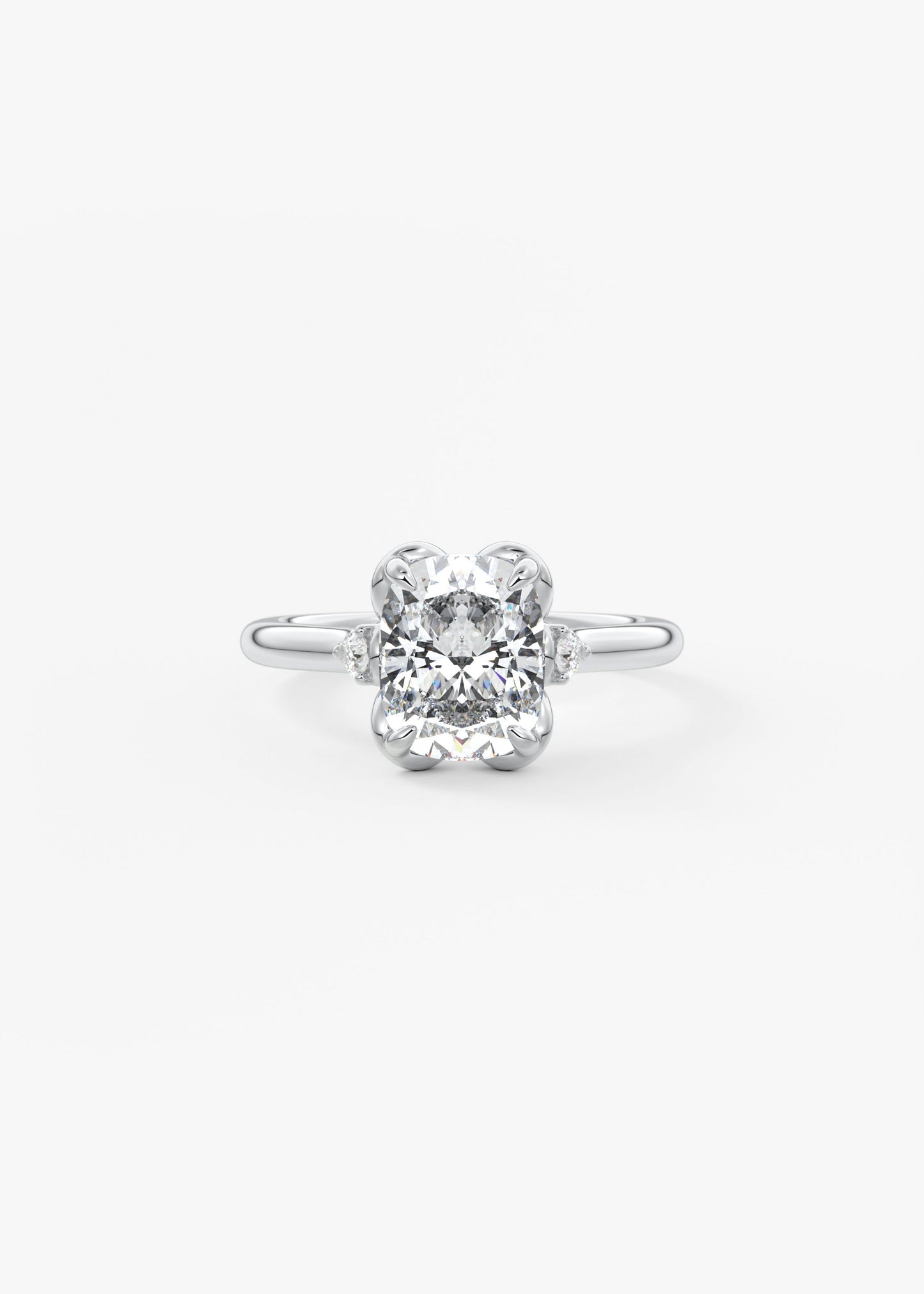 Elongated Cushion Cluster Lab Grown Diamond Engagement Ring