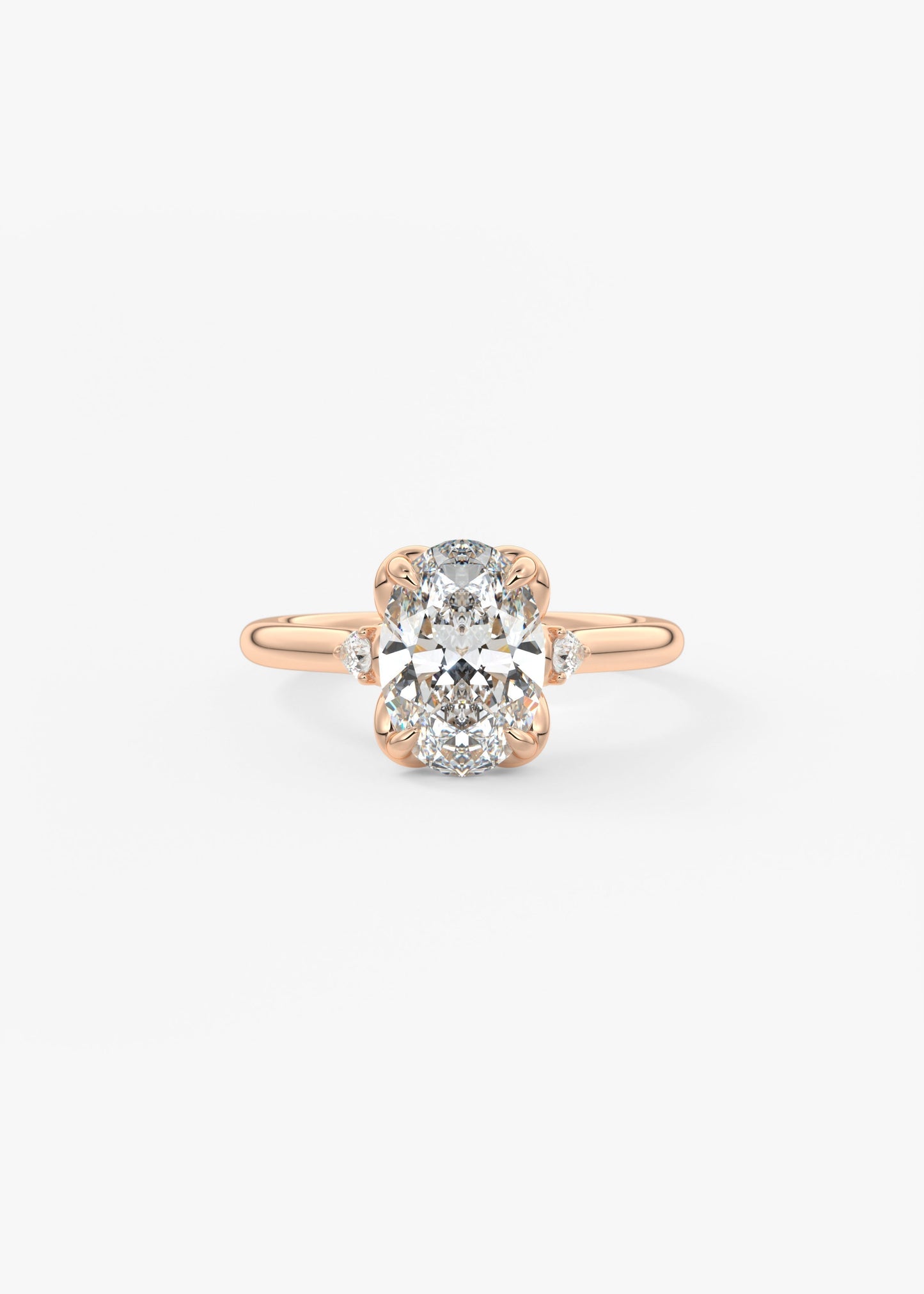 Oval Cluster Lab Grown Diamond Engagement Ring