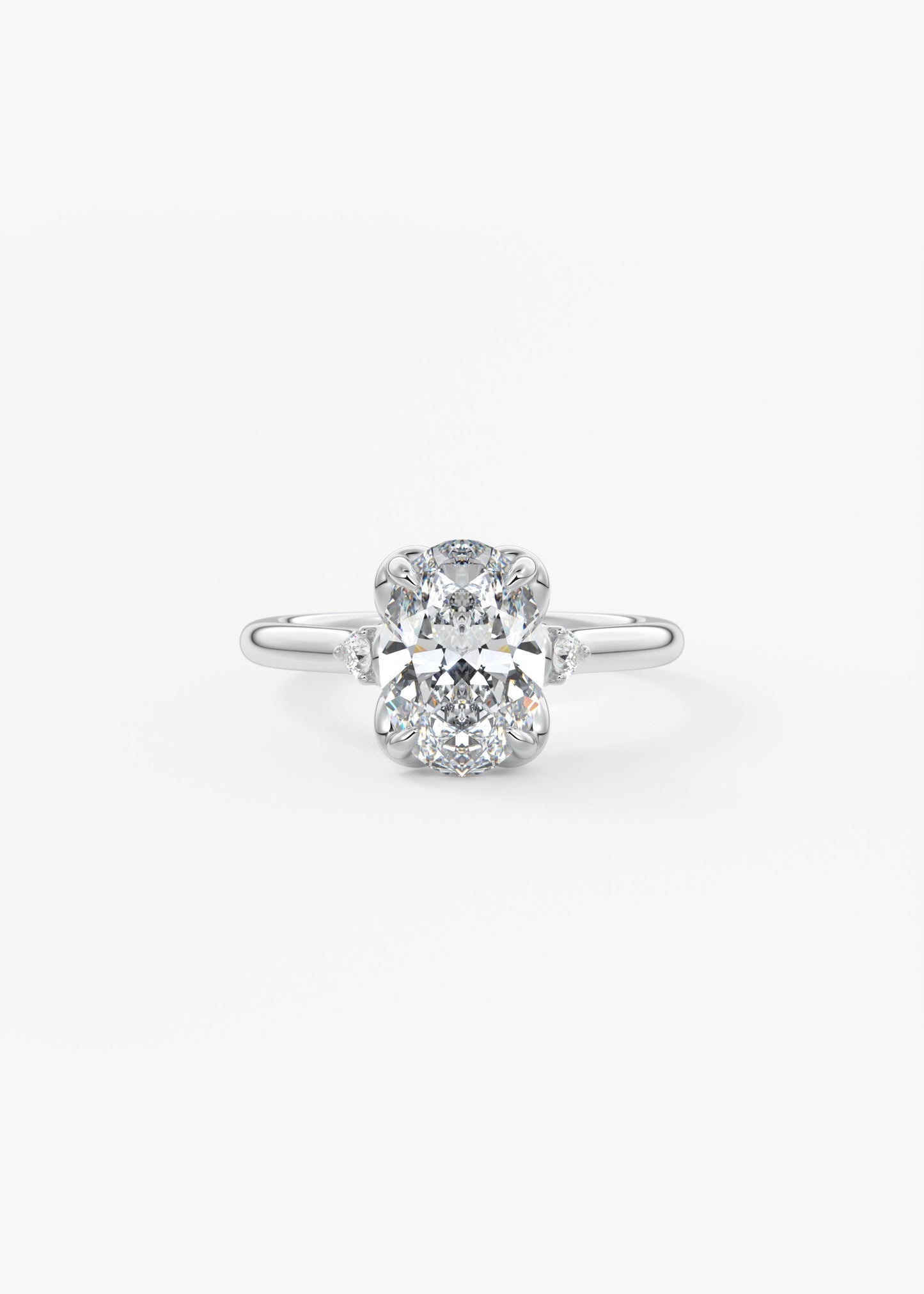 Oval Cluster Lab Grown Diamond Engagement Ring