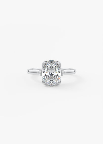 Oval Cluster Lab Grown Diamond Engagement Ring