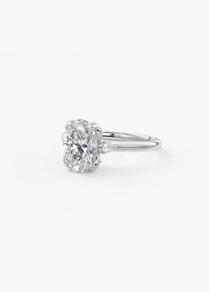 Oval Cluster Lab Grown Diamond Engagement Ring