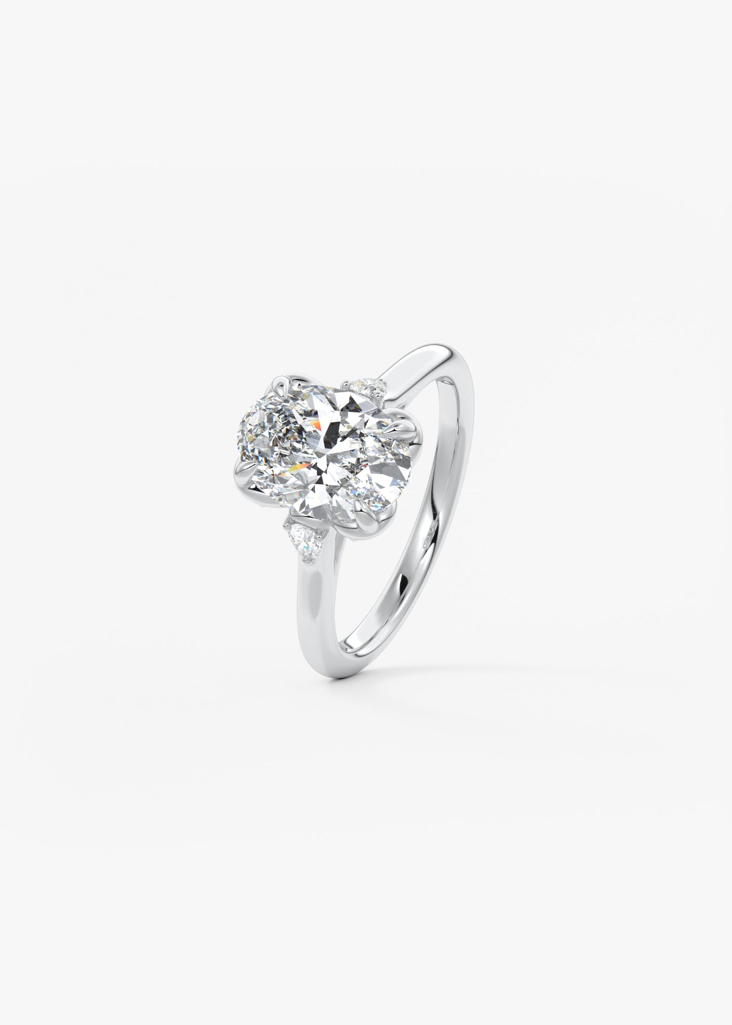 Oval Cluster Lab Grown Diamond Engagement Ring