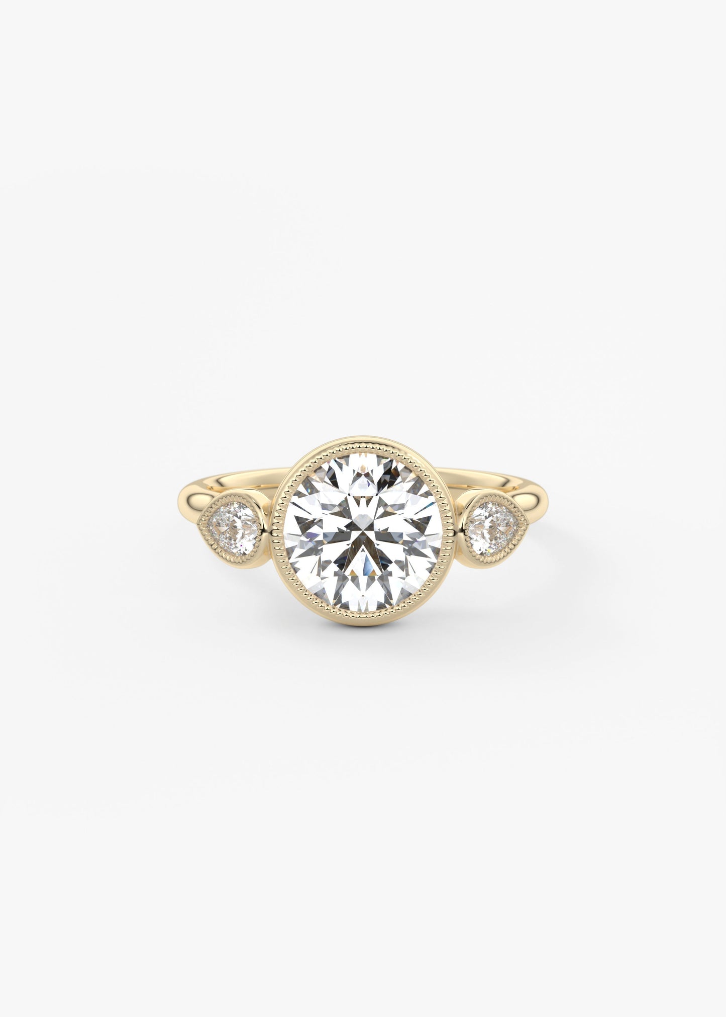 Round Three Stone Lab Grown Diamond Engagement Ring