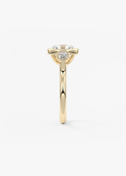 Round Three Stone Lab Grown Diamond Engagement Ring