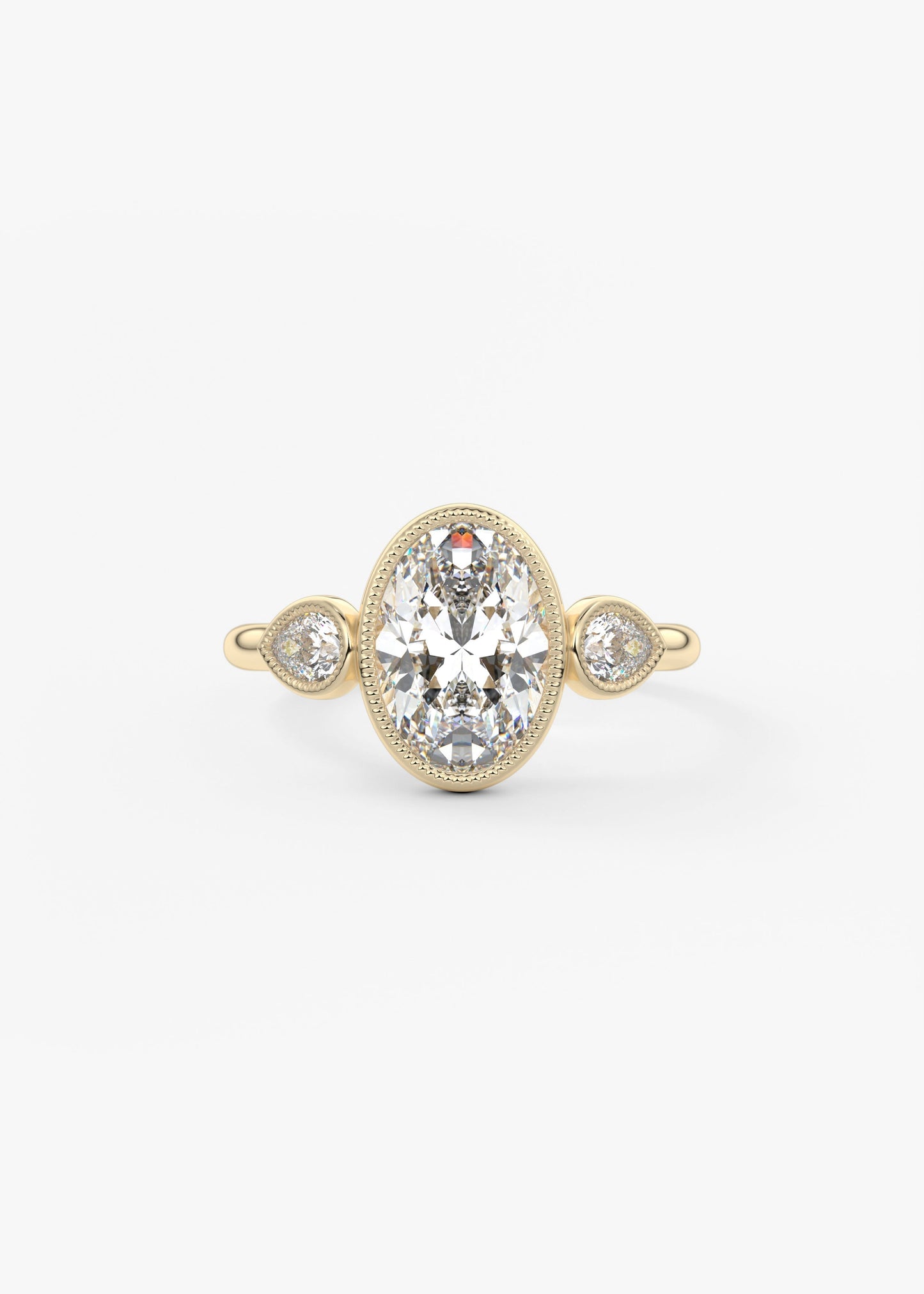 Oval Three Stone Lab Grown Diamond Engagement Ring