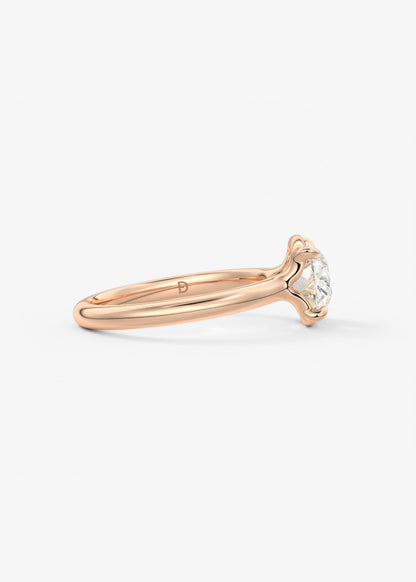 Old Mine Cushion Half Bezel Lab Grown Diamond Engagement Ring