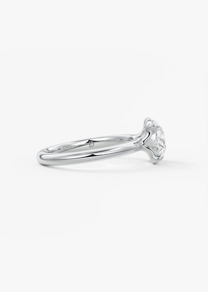 Old Mine Cushion Half Bezel Lab Grown Diamond Engagement Ring