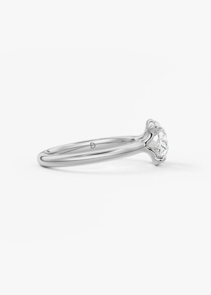 Old Mine Cushion Half Bezel Lab Grown Diamond Engagement Ring