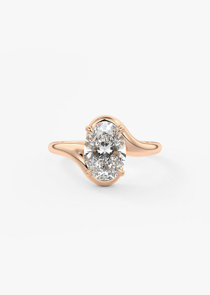 Oval Swirl Lab Grown Diamond Engagement Ring