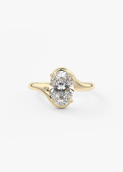 Oval Swirl Lab Grown Diamond Engagement Ring